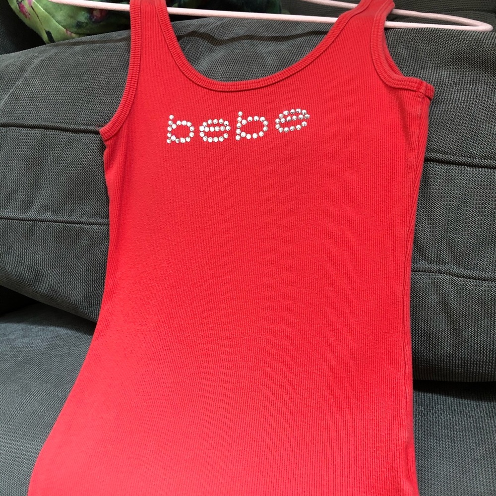 BEBE Rhinestone tank top